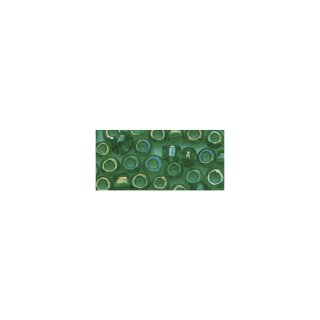 Rocailles, 2,6 mm , transparent gelstert, gr&uuml;n, Dose 17g