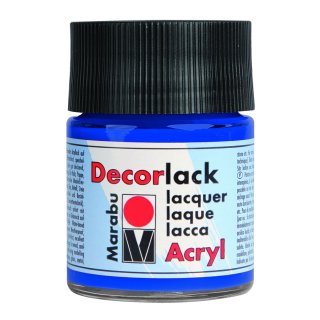 Marabu Decorlack Acryl, Mittelblau 052, 50 ml