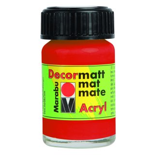 Marabu Decormatt Acryl, Zinnoberrot hell 030, 15 ml