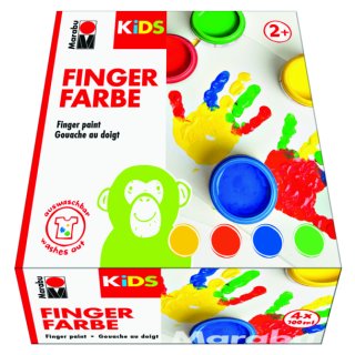 Marabu KiDS Fingerfarbe, 6er-Set, 6 x 100 ml