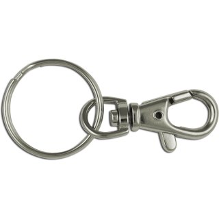 Schlüsselkarabinerhaken mit Ring, 2 Stk. a ø 27mm