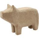 Schwein, H: 9,5 cm, L: 14 cm Pappmaché
