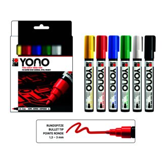 Marabu YONO Marker Set, 6 x 1,5-3 mm
