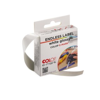 COLOP e-mark® Endlosetiketten weiß  glänzend, 14 mm, 8 Meter