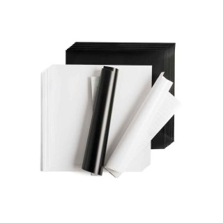 Cricut Premium Vinyl Vorteilspaket, Grundfarben schwarz + weiß – Ablösbar (20 Stück)