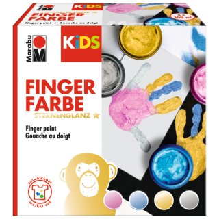 Marabu KiDS Fingerfarbe 4er Set STERNENGLANZ 100ml